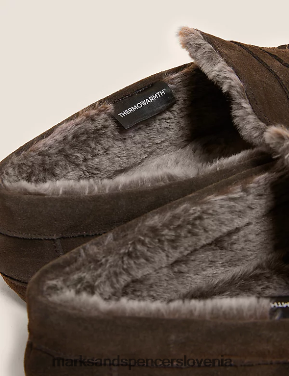 copati iz semiša s freshfeet temno rjava Marks & Spencer obutev moški 6T8F6X7057