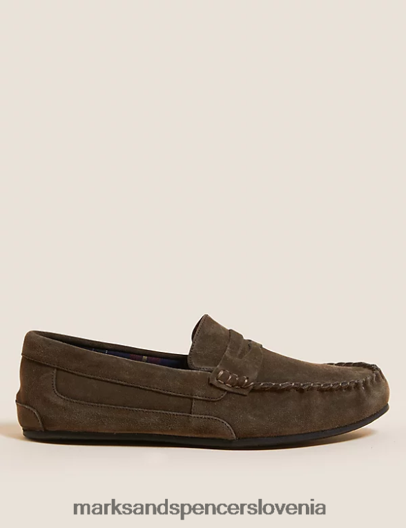 copati iz semiša s freshfeet temno rjava Marks & Spencer obutev moški 6T8F6X7348