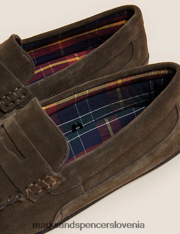 copati iz semiša s freshfeet temno rjava Marks & Spencer obutev moški 6T8F6X7348