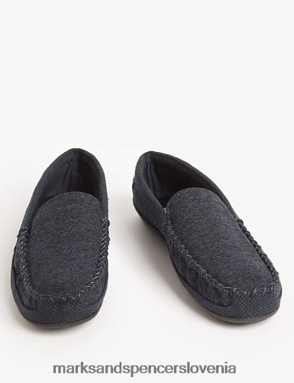 mokasin copati mornarica Marks & Spencer obutev moški 6T8F6X6196