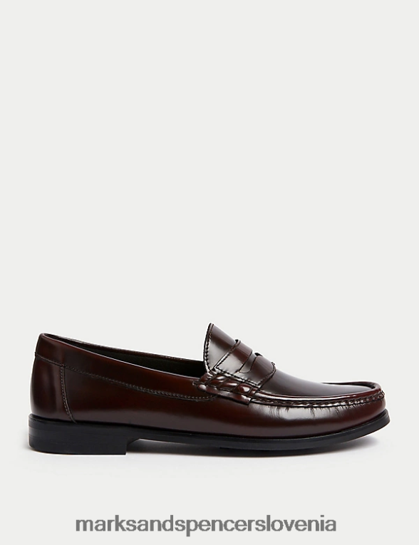 hunslet penny loafer bordo Marks & Spencer obutev moški 6T8F6X5001