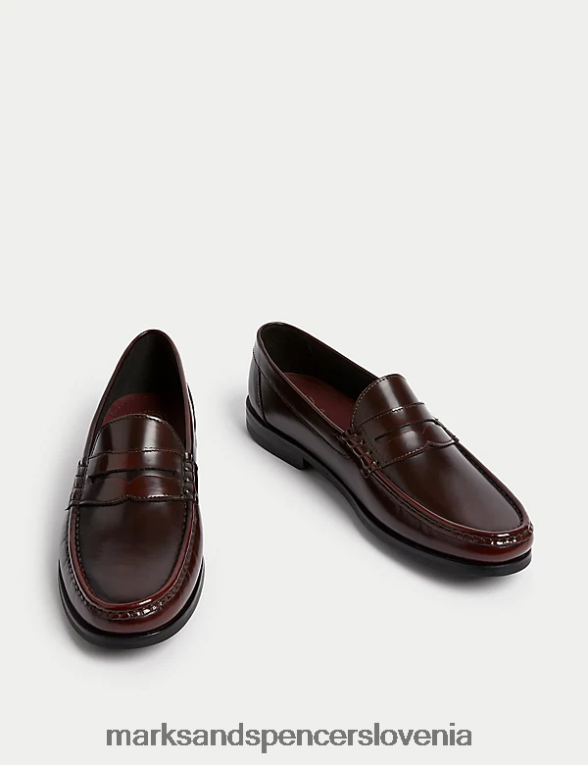hunslet penny loafer bordo Marks & Spencer obutev moški 6T8F6X5001