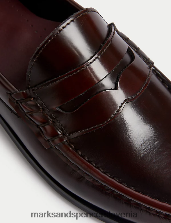 hunslet penny loafer bordo Marks & Spencer obutev moški 6T8F6X5001