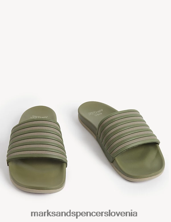 airflex črtasti drsniki mešanica kakija Marks & Spencer obutev moški 6T8F6X5019