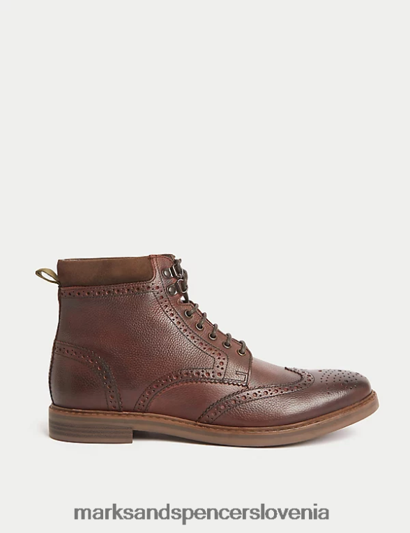 usnjeni brogue škorenj rjav Marks & Spencer obutev moški 6T8F6X6939