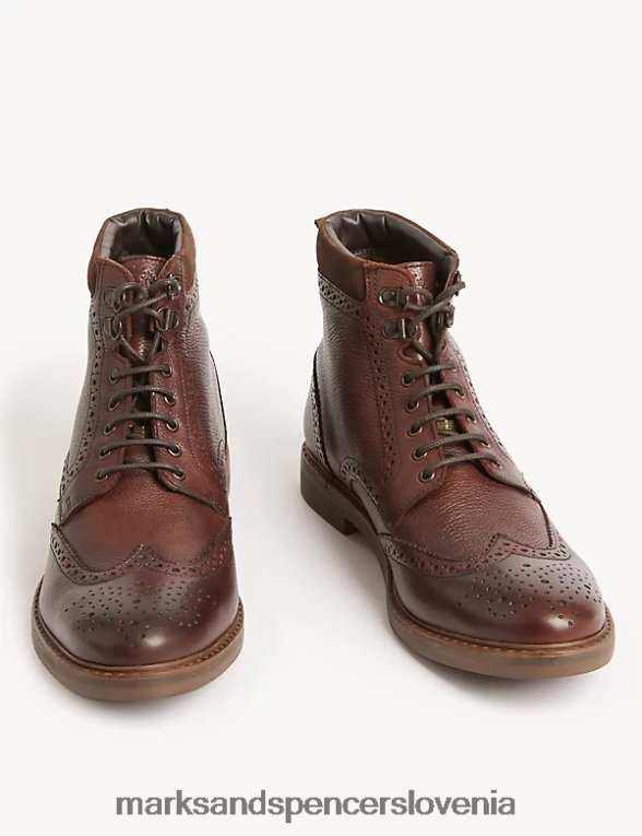 usnjeni brogue škorenj rjav Marks & Spencer obutev moški 6T8F6X6939