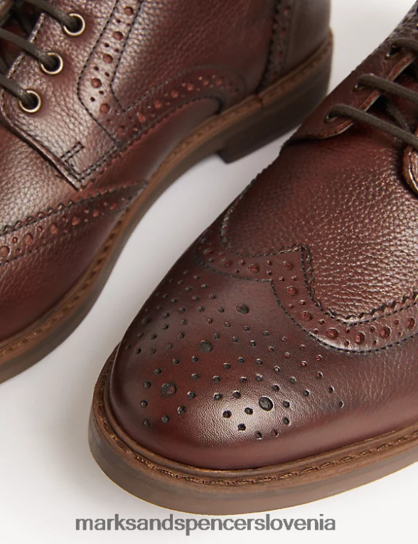 usnjeni brogue škorenj rjav Marks & Spencer obutev moški 6T8F6X6939
