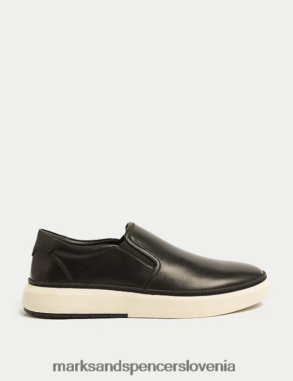 Airflex usnjeni copati slip-on Črna Marks & Spencer obutev moški 6T8F6X6486