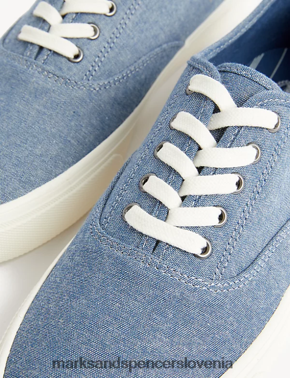 platnene copate na vezalke chambray Marks & Spencer obutev moški 6T8F6X6064