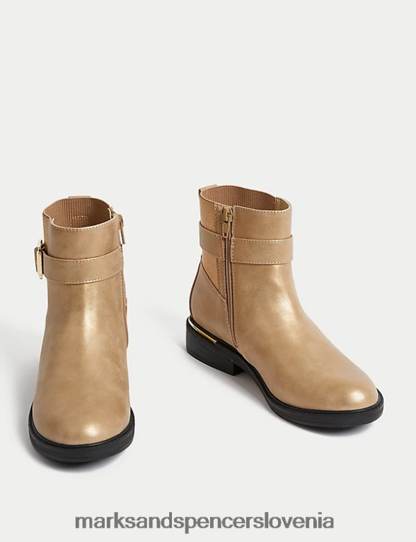 Freshfeet gležnjarji zlato Marks & Spencer obutev otroci 6T8F6X9045
