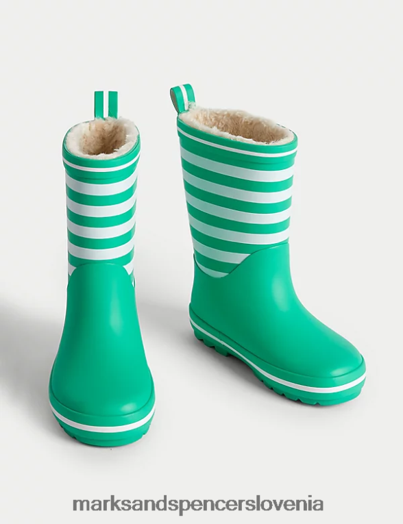 Freshfeet črtasti jopiči zelena meta Marks & Spencer obutev otroci 6T8F6X8625
