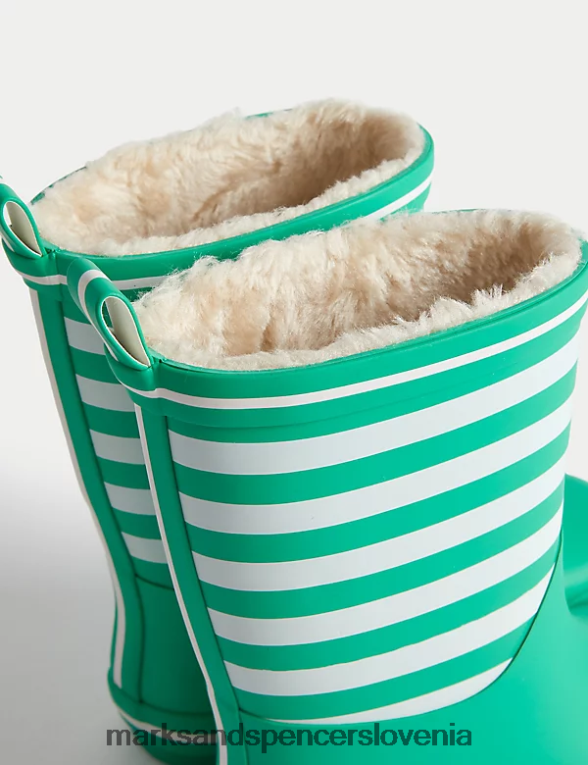 Freshfeet črtasti jopiči zelena meta Marks & Spencer obutev otroci 6T8F6X8625