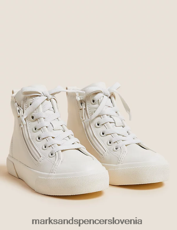 Freshfeet visoke majice z zadrgo bela Marks & Spencer obutev otroci 6T8F6X8467