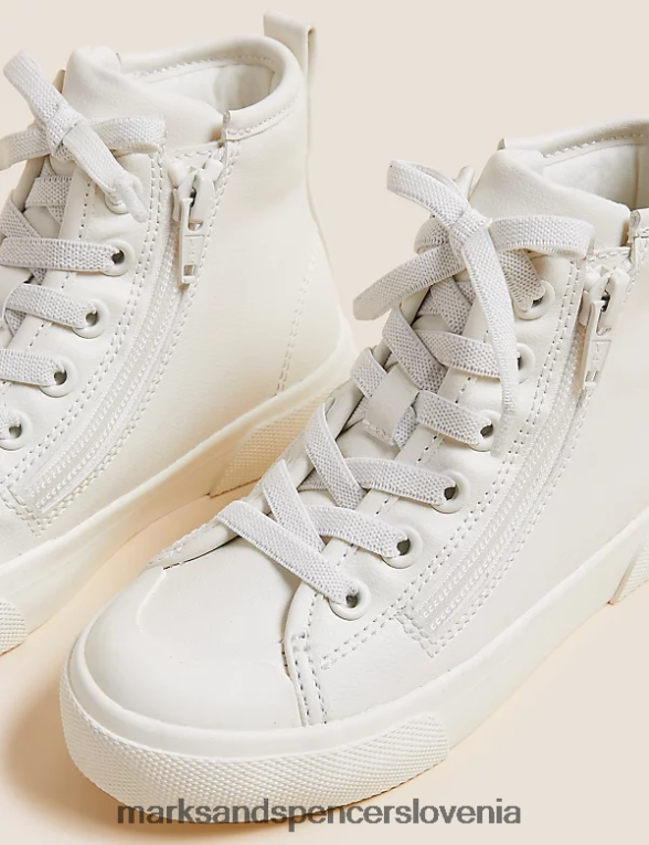 Freshfeet visoke majice z zadrgo bela Marks & Spencer obutev otroci 6T8F6X8467