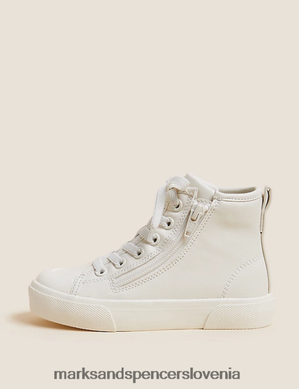Freshfeet visoke majice z zadrgo bela Marks & Spencer obutev otroci 6T8F6X8467