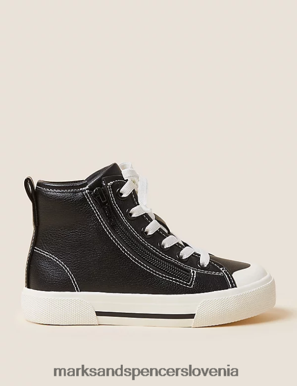Freshfeet visoke majice z zadrgo črna mešanica Marks & Spencer obutev otroci 6T8F6X8435