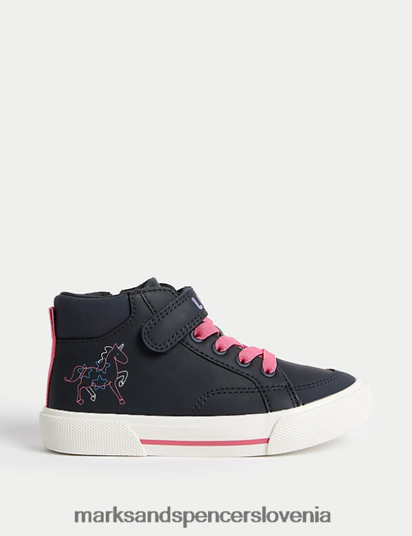 Freshfeet visoki copati Unicorn mornarica Marks & Spencer obutev otroci 6T8F6X9227
