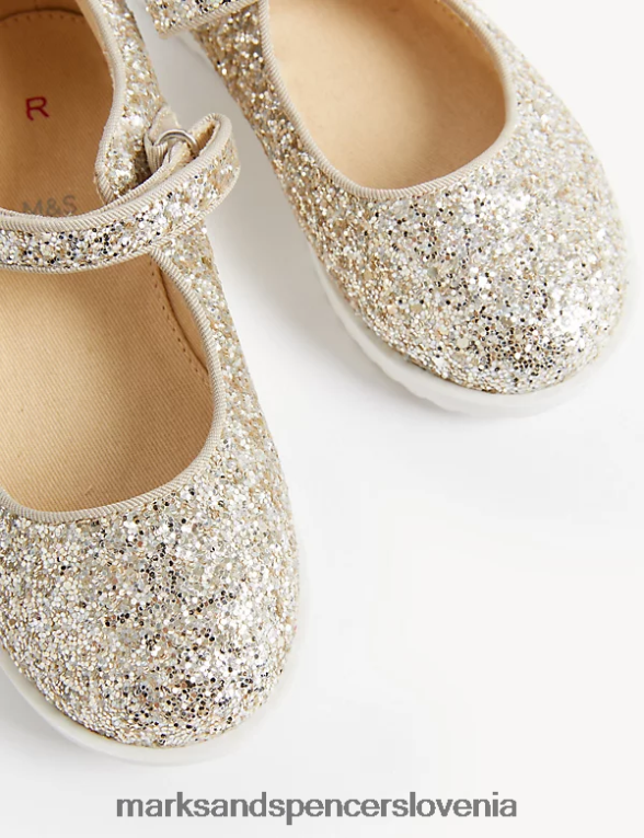 bleščeči čevlji mary jane zlato Marks & Spencer obutev otroci 6T8F6X9716