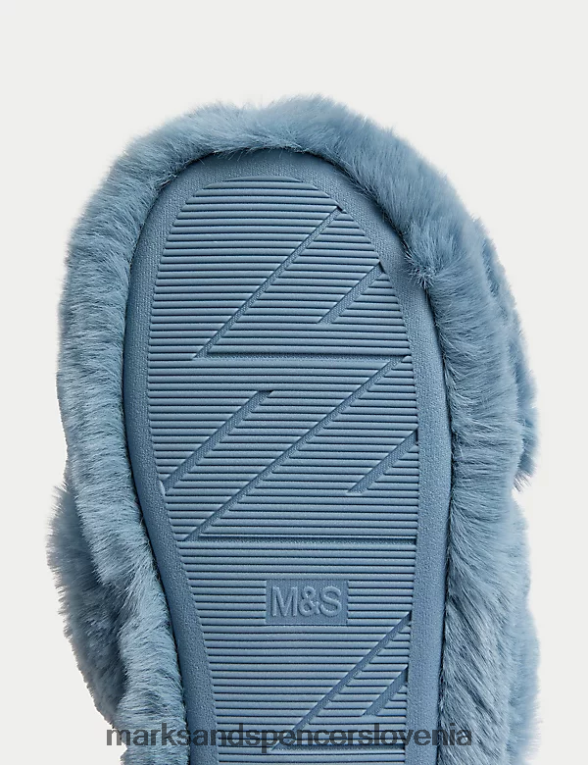 copati iz umetnega krzna modra Marks & Spencer obutev otroci 6T8F6X9020