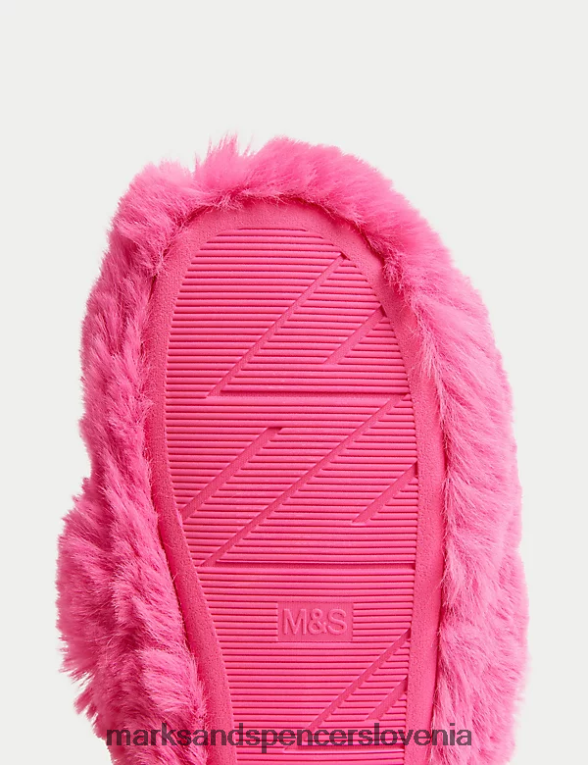 copati iz umetnega krzna roza Marks & Spencer obutev otroci 6T8F6X9303