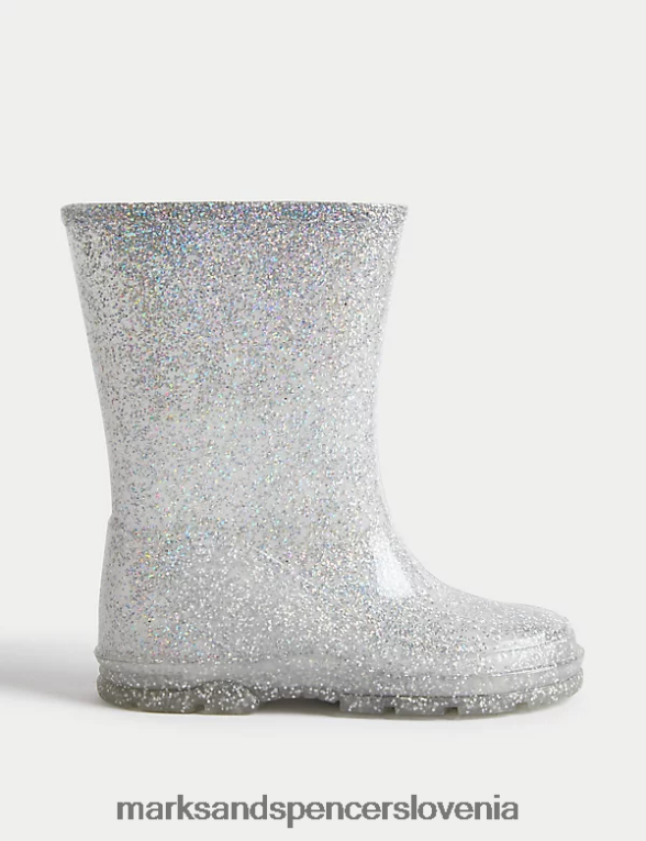 freshfeet bleščeči jopiči srebrna mešanica Marks & Spencer obutev otroci 6T8F6X9856