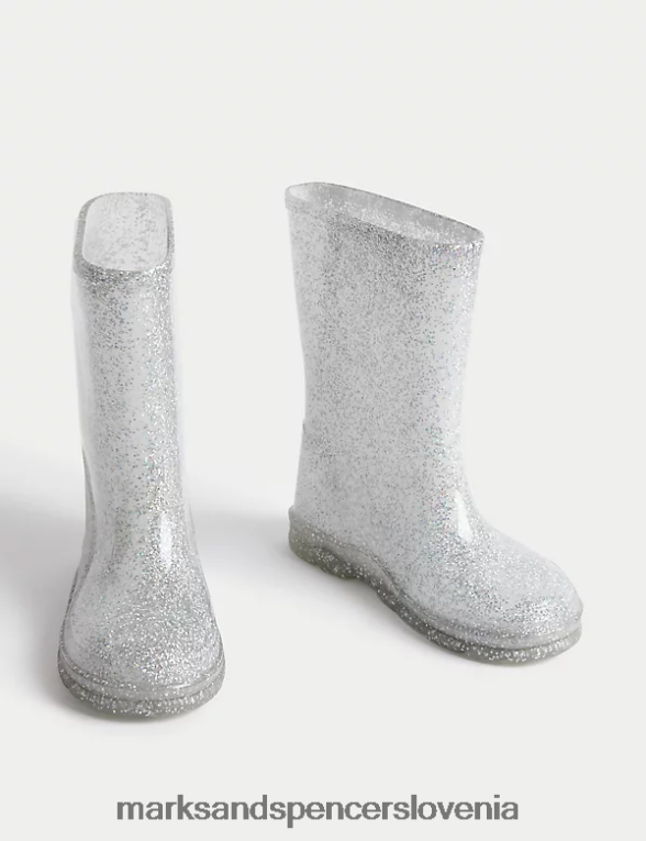 freshfeet bleščeči jopiči srebrna mešanica Marks & Spencer obutev otroci 6T8F6X9856