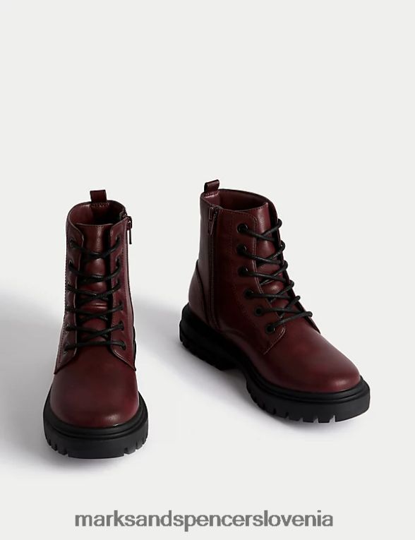 škornji s čipko freshfeet jagodičja Marks & Spencer obutev otroci 6T8F6X9624