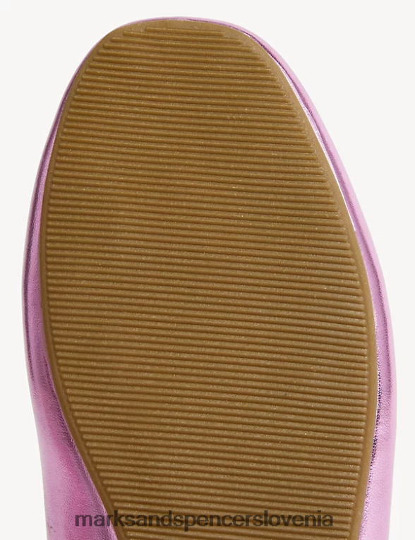 kovinske balerinke roza Marks & Spencer obutev otroci 6T8F6X9657