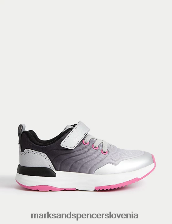 športni copati freshfeet riptape srebrna mešanica Marks & Spencer obutev otroci 6T8F6X9403