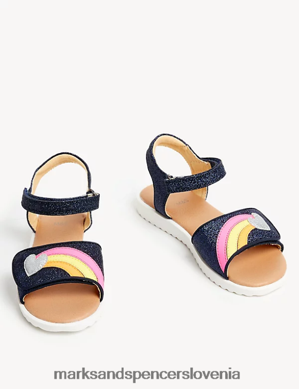 riptape bleščeči sandali mornarica Marks & Spencer obutev otroci 6T8F6X9531