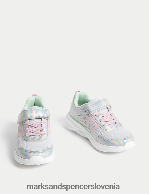 tekači freshfeet riptape srebrna mešanica Marks & Spencer obutev otroci 6T8F6X9363