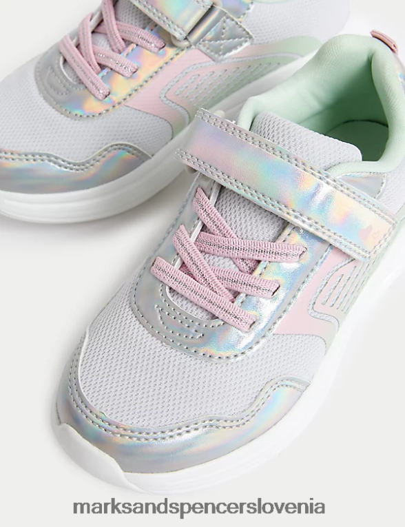 tekači freshfeet riptape srebrna mešanica Marks & Spencer obutev otroci 6T8F6X9363
