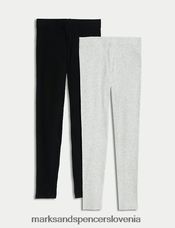 2pk bombažne rebraste pajkice črna mešanica Marks & Spencer oblačila otroci 6T8F6X9174