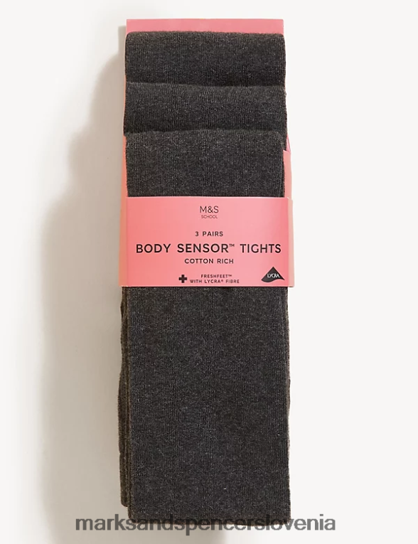 3 kos šolskih hlačnih nogavic body senzor siva Marks & Spencer oblačila otroci 6T8F6X9654