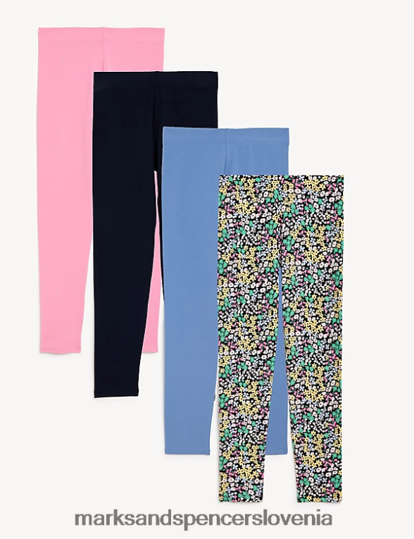 4pk bombažne in enobarvne pajkice s cvetličnim motivom multi Marks & Spencer oblačila otroci 6T8F6X9851