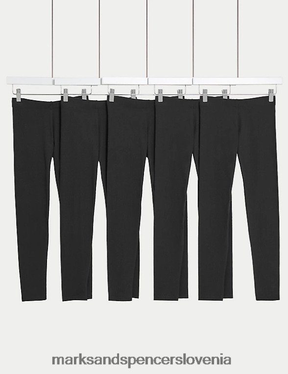 5pk bogate bombažne gamaše z raztegljivimi rokavi Črna Marks & Spencer oblačila otroci 6T8F6X9225