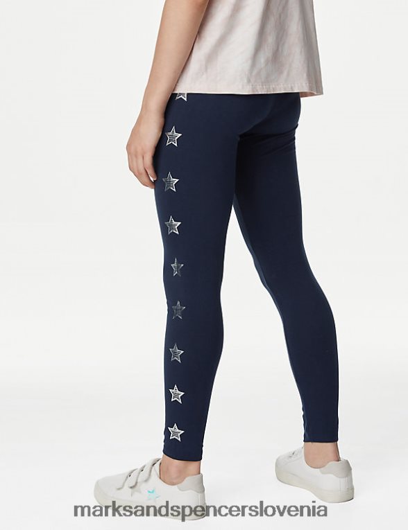 bombažne gamaše z zvezdami mornarica Marks & Spencer oblačila otroci 6T8F6X9051