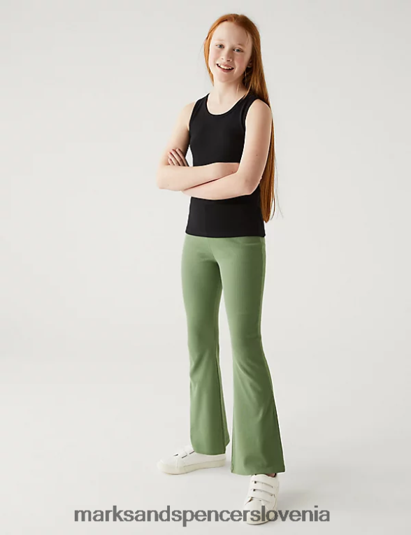 bombažne rebraste pajkice kaki Marks & Spencer oblačila otroci 6T8F6X9717