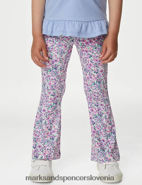 bombažne rebraste pajkice s cvetličnim motivom multi Marks & Spencer oblačila otroci 6T8F6X9176