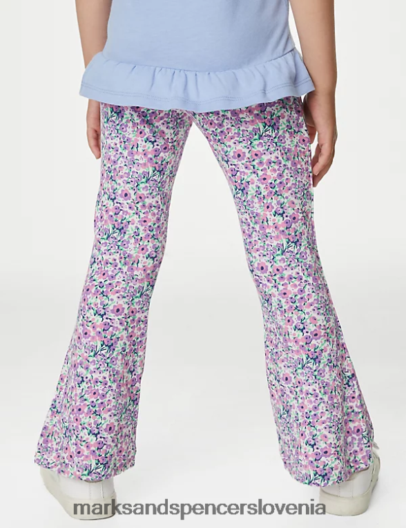 bombažne rebraste pajkice s cvetličnim motivom multi Marks & Spencer oblačila otroci 6T8F6X9176