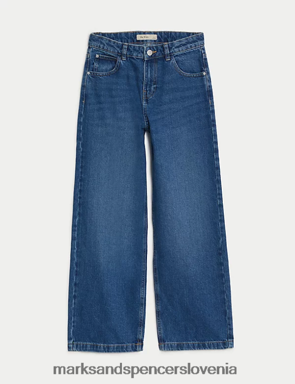 široke denim kavbojke temen denim Marks & Spencer oblačila otroci 6T8F6X8944
