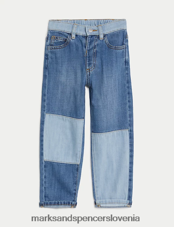 mom bombažne kavbojke z elastiko v pasu denim Marks & Spencer oblačila otroci 6T8F6X8966