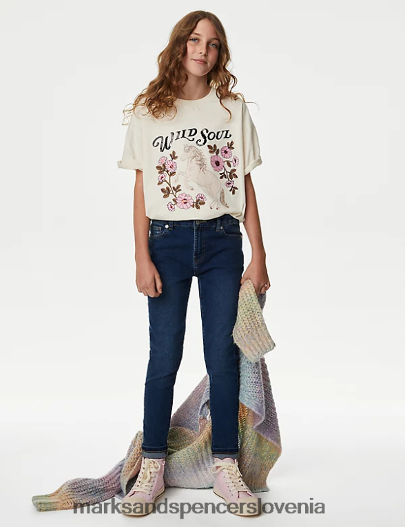 skinny denim jeans modri denim Marks & Spencer oblačila otroci 6T8F6X8842