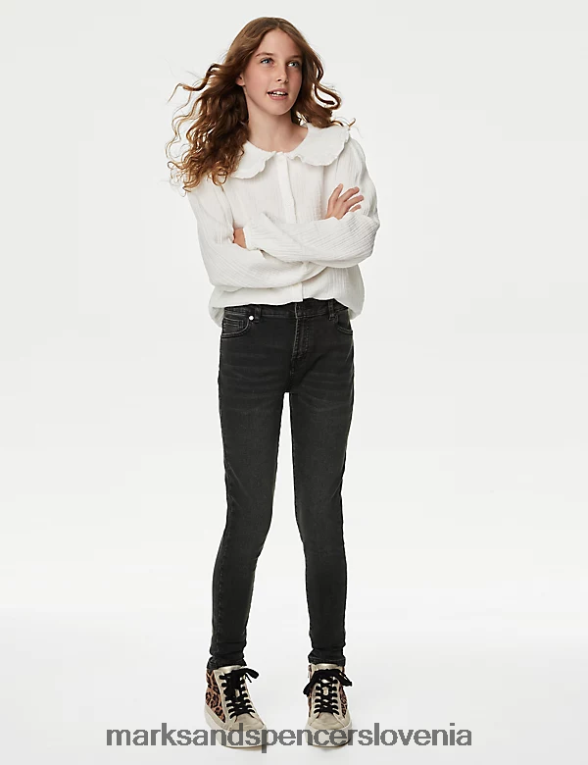 skinny denim jeans črn denim Marks & Spencer oblačila otroci 6T8F6X8816
