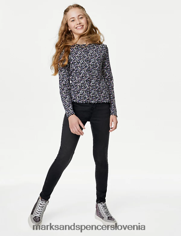 skinny denim jeggings črn denim Marks & Spencer oblačila otroci 6T8F6X9288