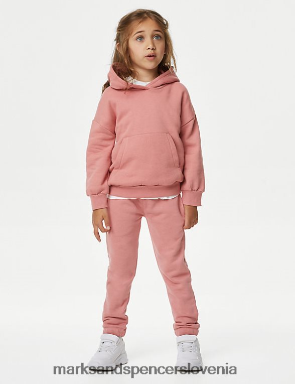 tekaške hlače bogate z bombažem roza roza Marks & Spencer oblačila otroci 6T8F6X9367