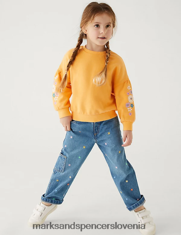 vezeni jeans denim Marks & Spencer oblačila otroci 6T8F6X9679