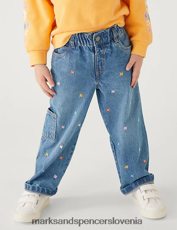 vezeni jeans denim Marks & Spencer oblačila otroci 6T8F6X9679
