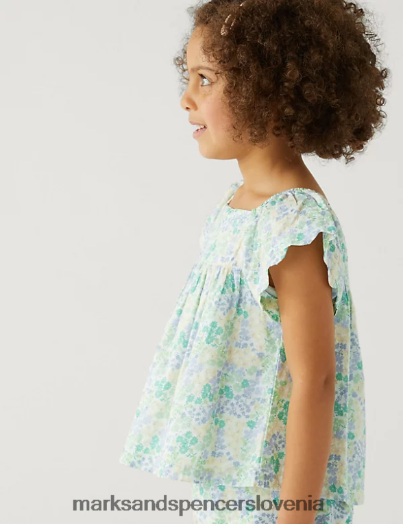 2 kosa zgornjega in spodnjega dela iz čistega bombaža multi Marks & Spencer oblačila otroci 6T8F6X9575