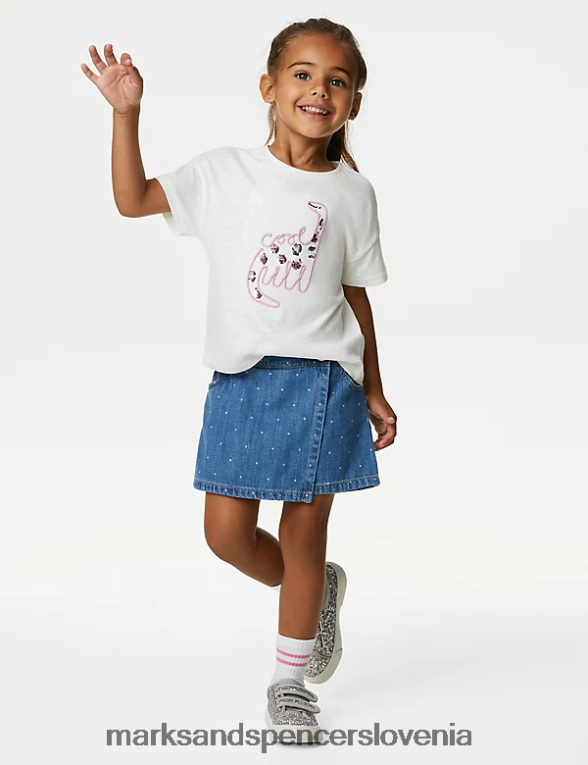 pikčasta skorta denim Marks & Spencer oblačila otroci 6T8F6X8986